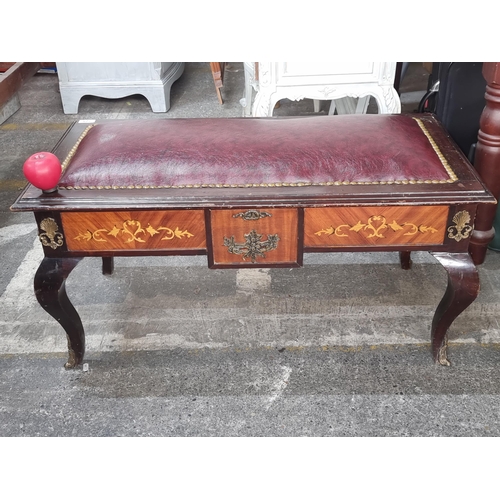 725 - Star lot : A fabulous Victorian style twin stool with a top opening to reveal a storage compartment.... 