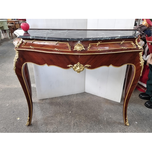 733 - Super Star lot : A fabulous Cold Italian black marble topped console / hall table in Louis XV French... 