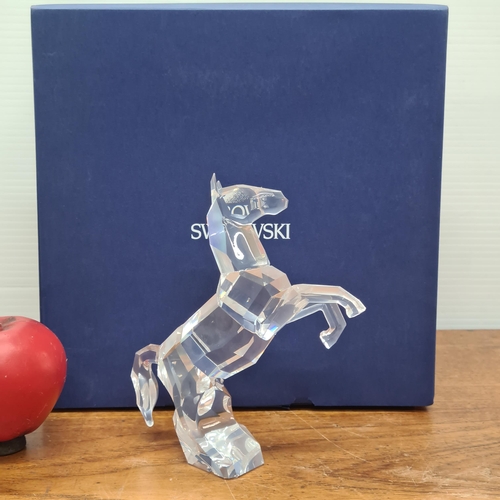 786 - A stunning Swarovski Crystal large rearing Horse. In original presentation box with certificate of a... 