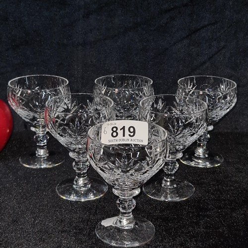 819 - Six very pretty Webb Corbett drinking glasses. All in good condition with etched marks to base.