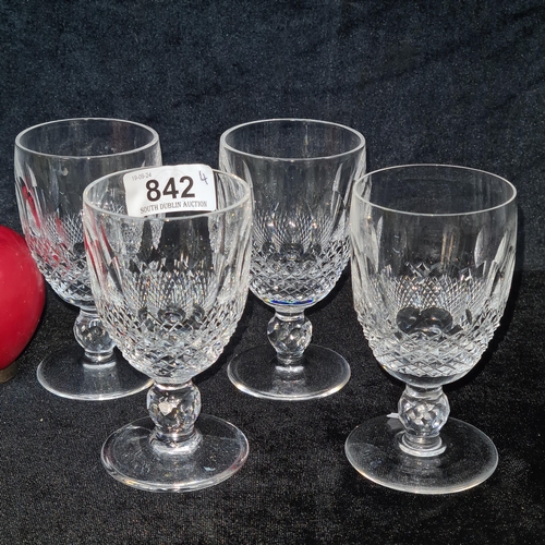 842 - A set of four large Waterford Crystal glasses in the Colleen pattern. All in excellent condition. Re... 