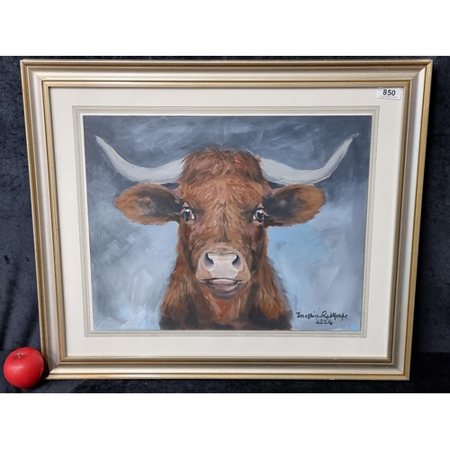 850 - A charming original Josephine Guilfoyle (Irish, contemporary) acrylic on board painting titled 'Moot... 