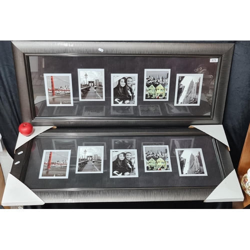 875 - A pair of large multi picture attractive rectangular photo frames. Features five 5