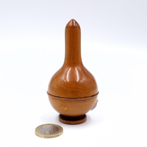 988 - A stunning 19th century treen for holding powder for ladies gloves. Similar on line for €140