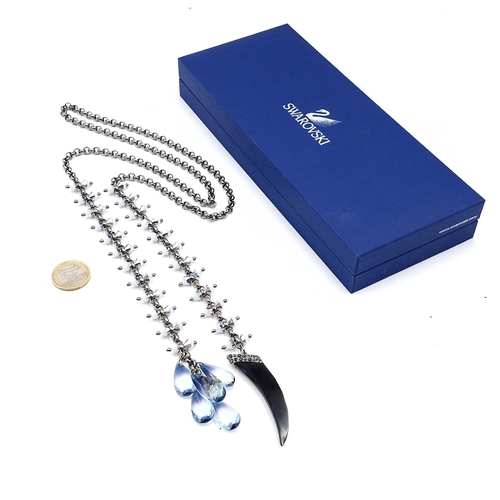 989 - A brand new  very unusual, Swarovski Crystal necklace boasting an array of pear cut pendants and an ... 