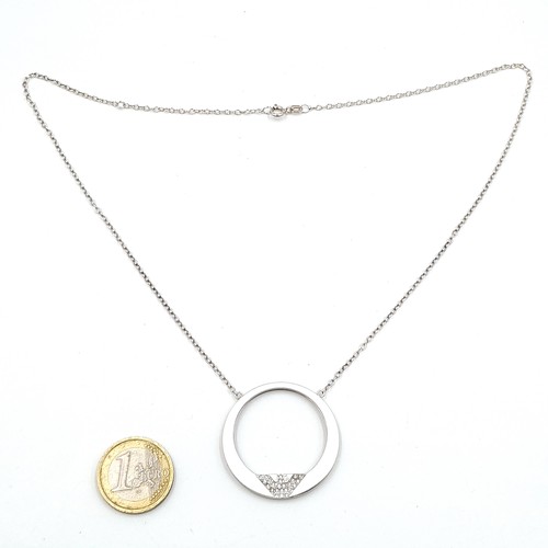 619 - An Armani pendant & chain. Set with gemstone detailing. 925 silver stamp to chain.
Total Length of c... 