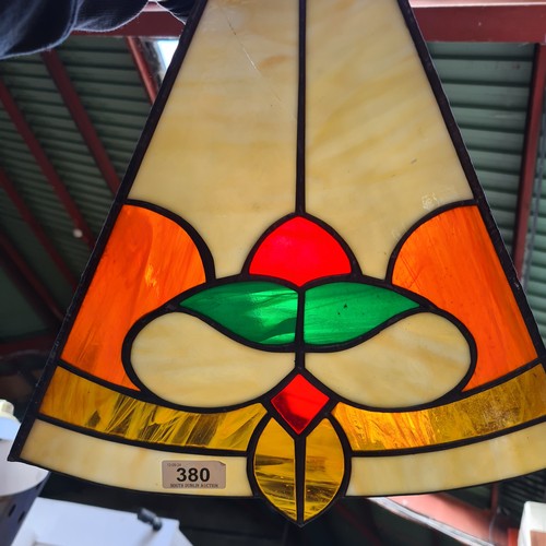 1037 - A very pretty Tiffany style wall sconce shade in colours of beige, green, orange, amber and red.
Pre... 