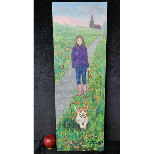 1051 - A lovely original Josephine Guilfoyle (Irish, contemporary) oil on board painting titled 'Peace, Joy... 