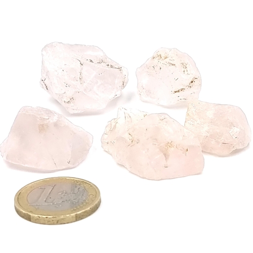 1092 - A collection of rough rose cut quartz stones with a total weight of 253 carats. Previous in auction ... 