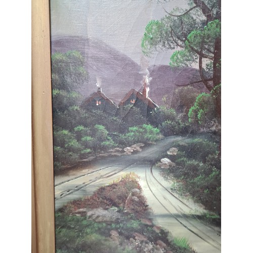 257 - Star Lot : A very large early 20th century original excellent oil on canvas painting. Features a ser... 