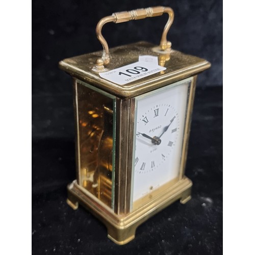 109 - Star lot : A nine jewels unadjusted French Duverdrey & Bloquel 8 day brass mechanical carriage clock... 