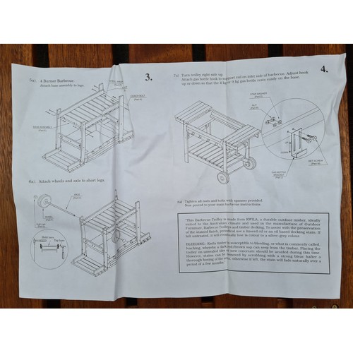 350 - An as new in box hardwood barbeque trolley from the Australian Barbeque Company.