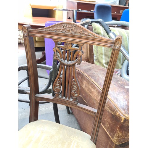 943 - Two antique chairs including a Bentwood chair and an Edwardian chair..