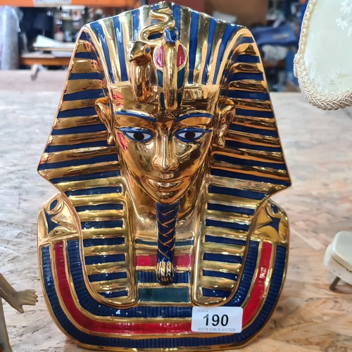 190 - Star lot : A Spanish made Nadal limited edition porcelain bust of Tutankhamun. Delicate and beautifu... 