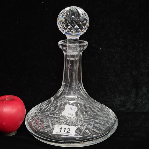 112 - A fabulous Waterford Crystal ships decanter in the Lismore pattern. Complete with original stopper. ... 