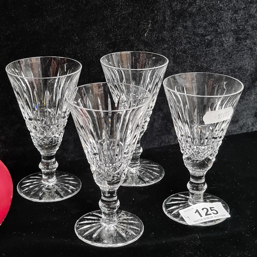 125 - A set of four Waterford Crystal stemmed drinking glasses in the Tramore pattern. All in good conditi... 