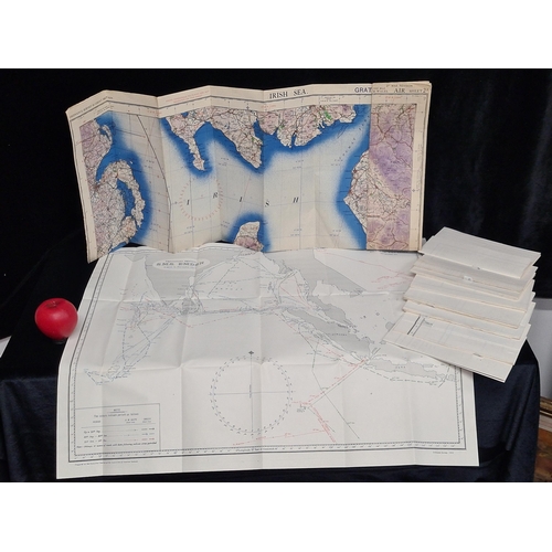 128 - An impressive large collection of 12 early 20th century maps and ship movement patterns including 