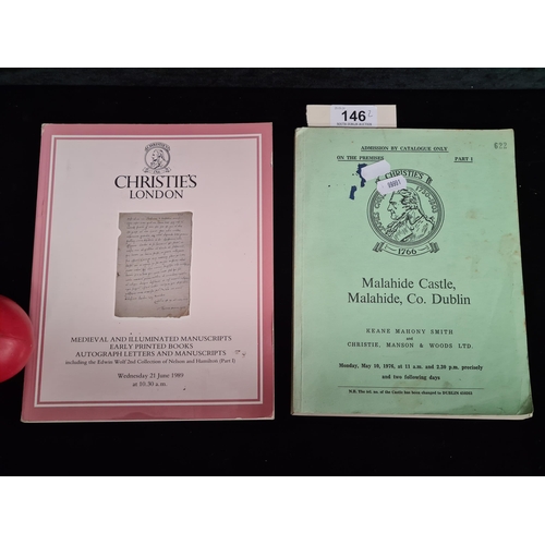 146 - Two intriguing Christie's catalogues one dating to 1976 malahide castle the great thing this has han... 