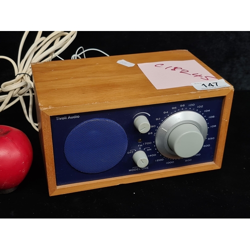 147 - A Henry Kloss Model One AM/FM Radio by Tivoli Audio - Wood / Navy. With a tuner that brings clarity ... 