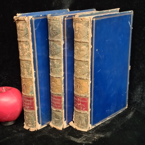 152 - Three antiques leather bound volumes (I, III & IV) of the 