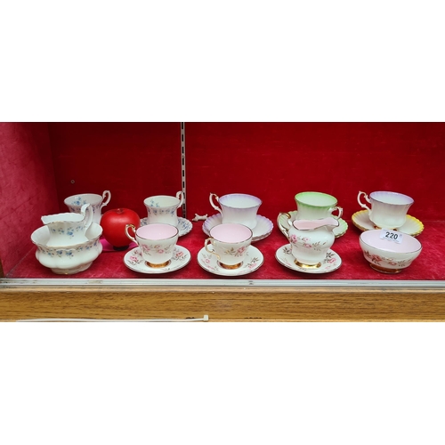 220 - A very pretty collection of Paragon and Royal Albert fine bone China including tea cups, saucers, mi... 