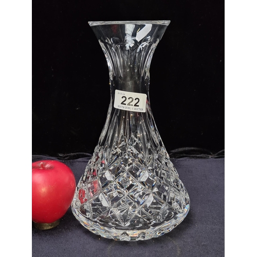 222 - A fabulous Waterford Crystal carafe decanter in the Lismore pattern. In great condition with acid ma... 