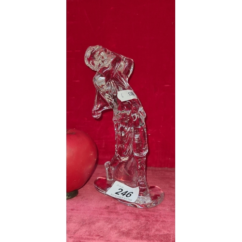 246 - A Waterford Crystal Golfer figure. In good condition with acid mark to base.