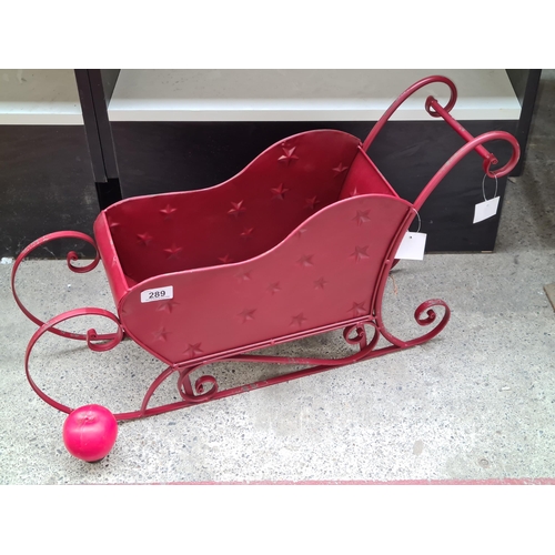 289 - A rather charming metal Christmas sleigh. For presents, not people. Brand new from a top Uk design c... 