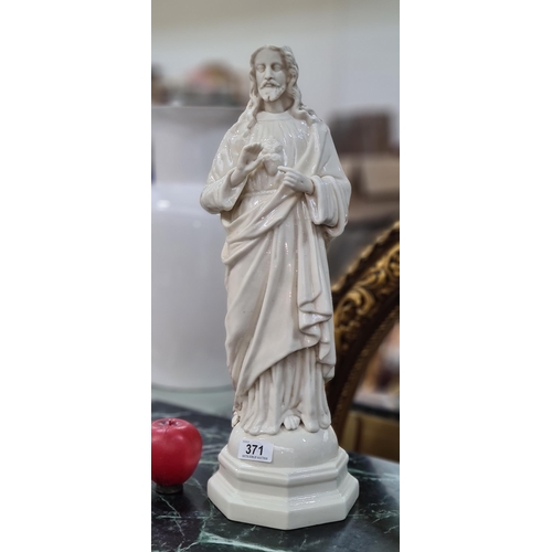 371 - Star lot : A fabulous large Antique Black Stamp Belleek figure of Jesus. Fabulous very rare piece. M... 