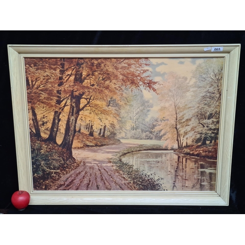 65 - A large print titled 'Shady Nook' by A G Jacobsen. Housed in a wooden gilt frame.
MM: 85 x 64 cm inc... 