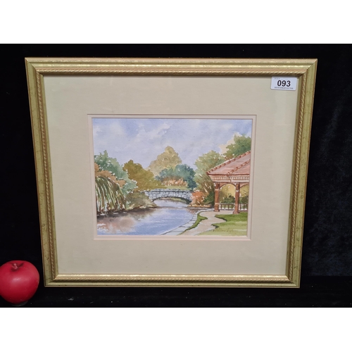 93 - A wonderful Deirdre Lydon (Irish b.1927) watercolour on paper painting featuring a Stephen's Green p... 