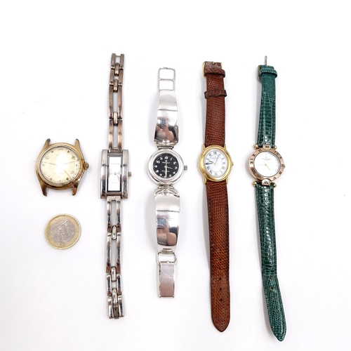 30 - A collection of watches consisting of four ladies example together with a vintage Ancre 15 rubies an... 