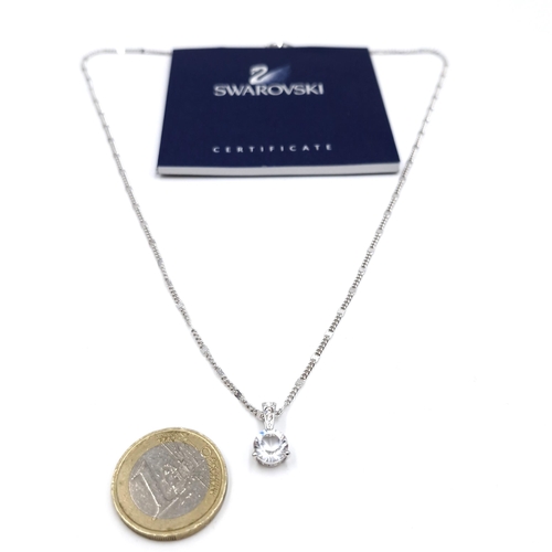 466 - A Brand new Swarovski crystal drop pendant & chain. Length - 44 cms. Comes in original dust bag with... 