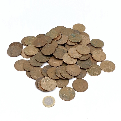 482 - A large collection of Irish pre-decimalised pennies including early examples. . Weight - 746 grams.