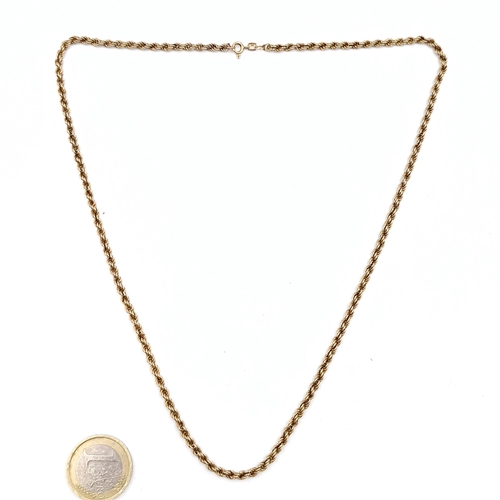 6 - Star Lot : A nice example of a rope twist necklace in nine carat gold. Length of necklace - 48 cms. ... 