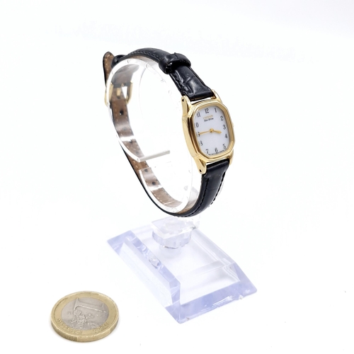 60 - A vintage ladies Citizen Eco Drive wristwatch with leather strap.