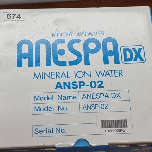 674 - Star Lot : A brand new Enagic ANESPA DX Mineral Ion Water System, Model No. ANSP-02, is boxed and ma... 