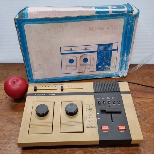 688 - Polycon 4002 1977 Vintage Video Game pong Console with Original Box. Includes controllers   for vari... 