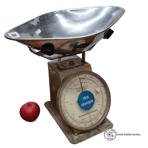 694 - Vintage ISS Ishida Weighing Scale with a capacity of 8 lbs 8 oz or 4 kg. Made by Weighing Machine Se... 