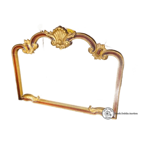 937 - Star lot: A Baroque-style ornate mirror with gold gilded frame, featuring intricate shell and scroll... 