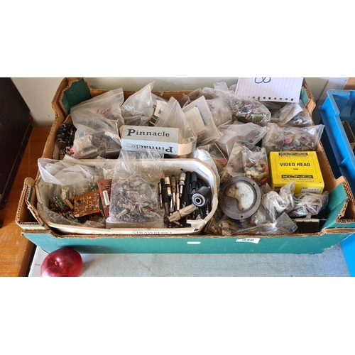 948 - Large mixed lot of vintage electronic components, including various circuit boards, connectors, resi... 