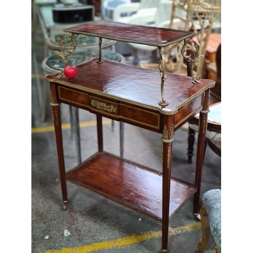 351 - Star Lot : A fabulous antique style French ormolu mounted tea serving table, in the opulent Louis XV... 