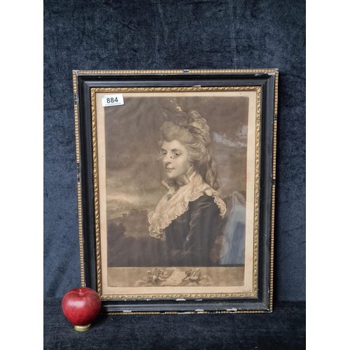 884 - Star Lot: A brilliant mezzotint titled 'Miss Kemble'. Engraved by John Jones after original painting... 