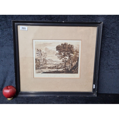 885 - An early 20th century engraving / etching titled 'Claude Lo Lorrain delin' after original painting b... 