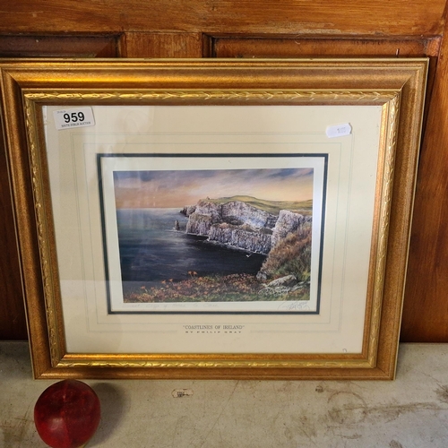 959 - A print of an original painting titled 'Sunset, Cliffs of Moher, Co. Clare' from the series 'Coastli... 