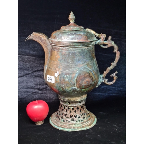 557 - Star Lot : A unique, very rare 19th century traditional Kashmiri Samovar with brass accents and fini... 