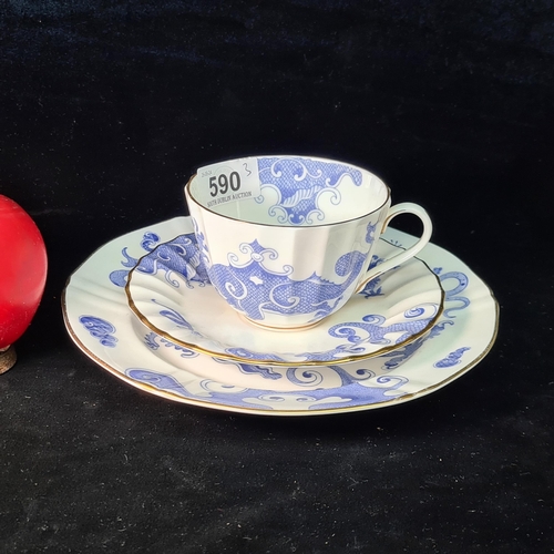 590 - A lovely three piece Royal Worcester Fine Bone China cup, saucer and side plate in the 