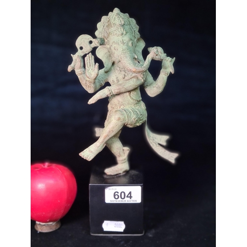 604 - Star lot : An interesting bronze sculpture. Features Indian Mythological Lord Ganesha. Mounted on a ... 