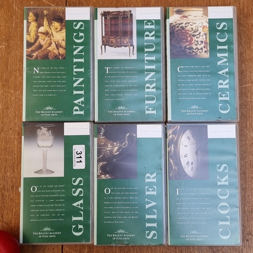 1132 - Six highly informative VHS video tapes on antiques including Glass, Clocks, Silver, Paintings, Ceram... 