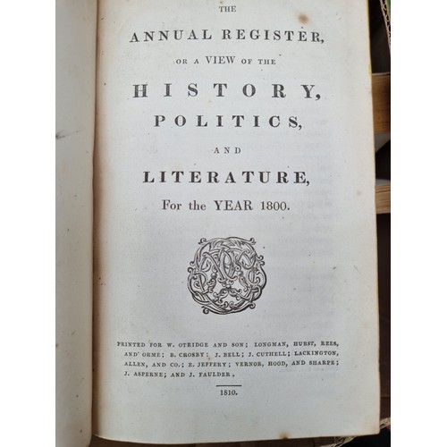 283 - A large box containing fifteen antique books titled 'The Annual Register or a View of the History, P... 